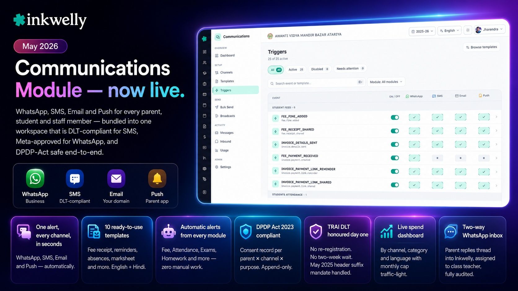 Inkwelly Communications Module Live · May 2026 Release