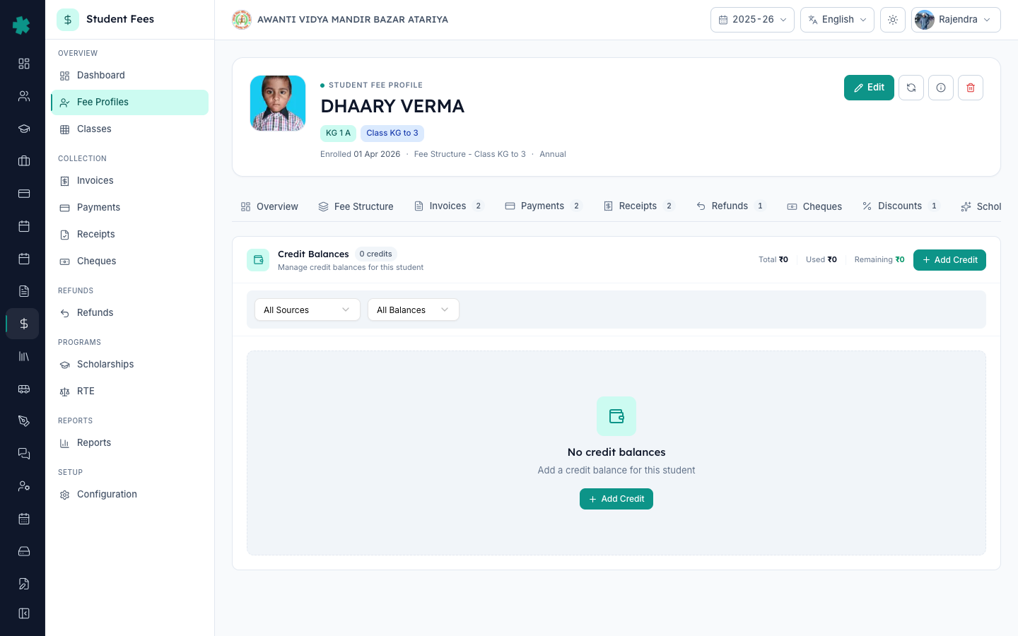 How to Add an Advance Fee Payment as a Credit Balance — Inkwelly
